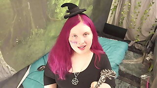 BBW Witch Halloween Tranny Ask to Worship Her Big Cock